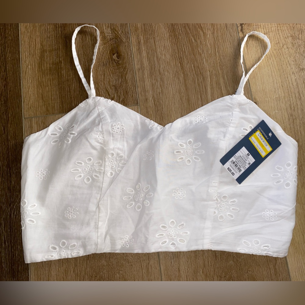 Universal Thread White Sleeveless Crop Bustier Top
